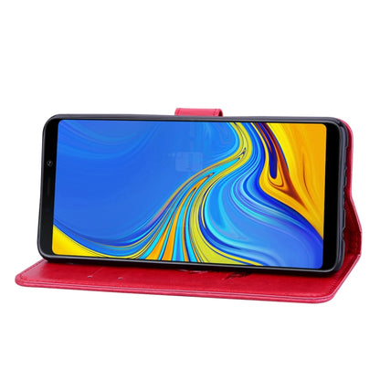 ซองหนัง PU แบบพลิกแนวนอนลายดอกกุหลาบสำหรับ Samsung Galaxy A9 (2018) พร้อมตัวยึดและช่องเสียบการ์ดและกระเป๋าสตางค์, For Samsung Galaxy A9 (2018)