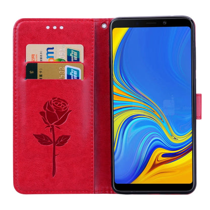 ซองหนัง PU แบบพลิกแนวนอนลายดอกกุหลาบสำหรับ Samsung Galaxy A9 (2018) พร้อมตัวยึดและช่องเสียบการ์ดและกระเป๋าสตางค์, For Samsung Galaxy A9 (2018)