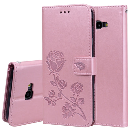 ซองหนัง PU แบบพลิกแนวนอนลายดอกกุหลาบสำหรับ Samsung Galaxy J4 Plus พร้อมตัวยึดและช่องเสียบการ์ดและกระเป๋าสตางค์, For Samsung Galaxy J4 Plus