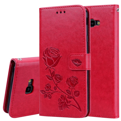 ซองหนัง PU แบบพลิกแนวนอนลายดอกกุหลาบสำหรับ Samsung Galaxy J4 Plus พร้อมตัวยึดและช่องเสียบการ์ดและกระเป๋าสตางค์, For Samsung Galaxy J4 Plus