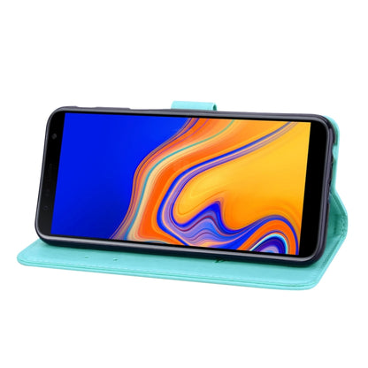 ซองหนัง PU แบบพลิกแนวนอนลายดอกกุหลาบสำหรับ Samsung Galaxy J6 Plus พร้อมตัวยึดและช่องเสียบการ์ดและกระเป๋าสตางค์, For Samsung Galaxy J6 Plus