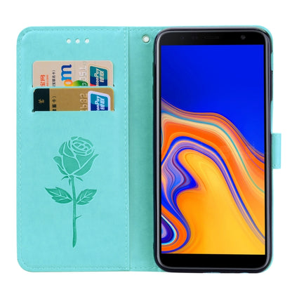 ซองหนัง PU แบบพลิกแนวนอนลายดอกกุหลาบสำหรับ Samsung Galaxy J6 Plus พร้อมตัวยึดและช่องเสียบการ์ดและกระเป๋าสตางค์, For Samsung Galaxy J6 Plus