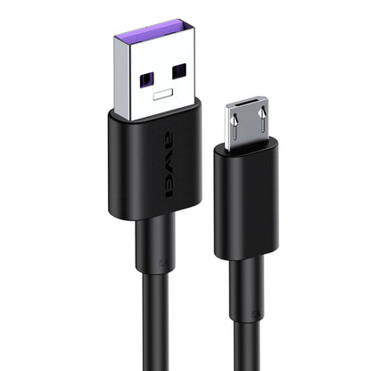 awei CL-77M 5A อินเทอร์เฟซ USB เป็น Micro USB สายชาร์จข้อมูล TPE อัจฉริยะอย่างรวดเร็วความยาวสายเคเบิล: 1 ม., Micro USB