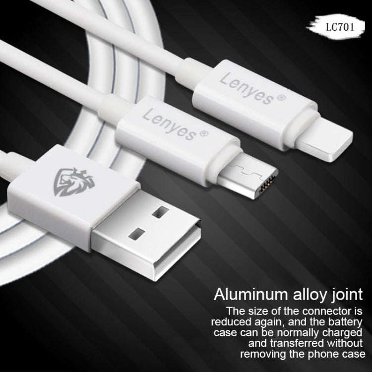 Lenyes LC701 2 ม. 2.0A เอาต์พุต USB เป็น Micro USB PVC Data Sync สายชาร์จเร็ว, 2m Micro USB
