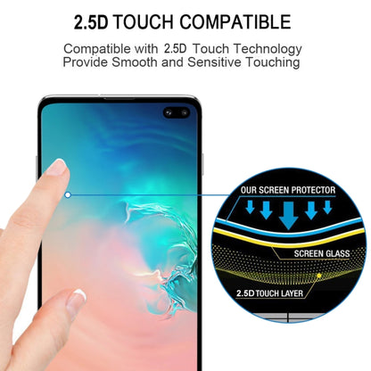25 ชิ้น 9H 2.5D ฟิล์มกระจกนิรภัยคริสตัลหน้าจอโค้งระดับพรีเมียมสำหรับ Galaxy S10 Plus, For Galaxy S10 Plus, Lessen Version
