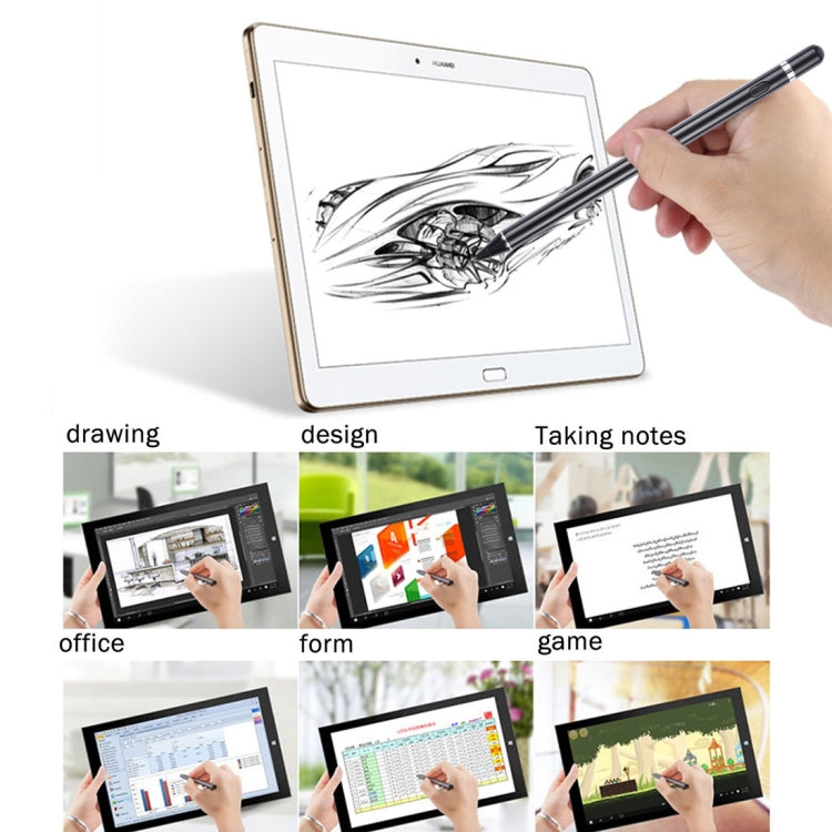 ปากกาสไตลัสหน้าจอสัมผัสแบบ Capacitive แบบชาร์จไฟได้อเนกประสงค์แบบยาวพร้อมหัวปากกาโลหะ Superfine ขนาด 2.3 มม. สำหรับ iPhone, iPad, Samsung และสมาร์ทโฟนหรือแท็บเล็ตพีซีระบบสัมผัสหน้าจอแบบ Capacitive อื่น ๆ