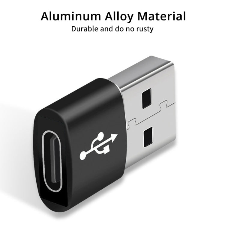 อะแดปเตอร์โลหะผสมอลูมิเนียมตัวผู้ USB-C / Type-C ถึง USB 2.0 รองรับการชาร์จและการส่งผ่าน, USB 2.0