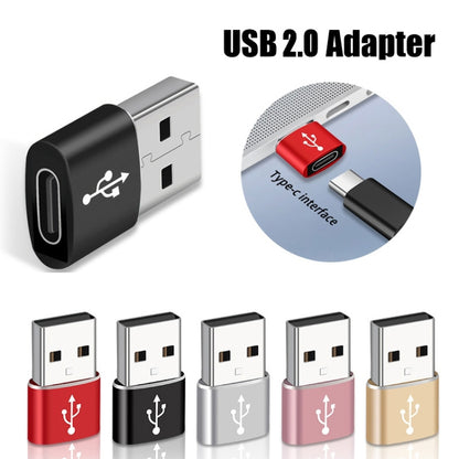 อะแดปเตอร์โลหะผสมอลูมิเนียมตัวผู้ USB-C / Type-C ถึง USB 2.0 รองรับการชาร์จและการส่งผ่าน, USB 2.0