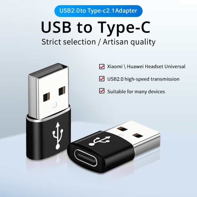อะแดปเตอร์โลหะผสมอลูมิเนียมตัวผู้ USB-C / Type-C ถึง USB 2.0 รองรับการชาร์จและการส่งผ่าน, USB 2.0