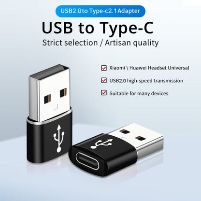 อะแดปเตอร์โลหะผสมอลูมิเนียมตัวผู้ USB-C / Type-C ถึง USB 2.0 รองรับการชาร์จและการส่งผ่าน, USB 2.0