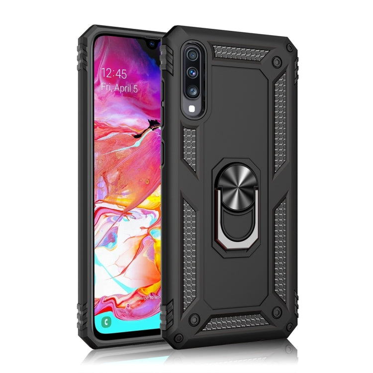 เคสป้องกัน TPU + PC กันกระแทกเกราะสำหรับ Galaxy A70 พร้อมตัวยึดแบบหมุนได้ 360 องศา, For Galaxy A70