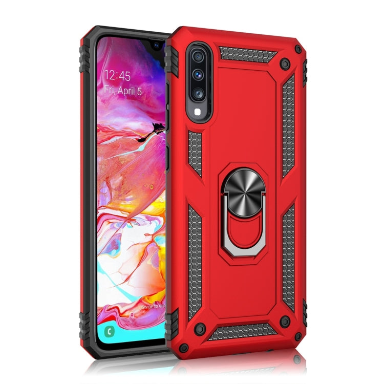 เคสป้องกัน TPU + PC กันกระแทกเกราะสำหรับ Galaxy A70 พร้อมตัวยึดแบบหมุนได้ 360 องศา, For Galaxy A70