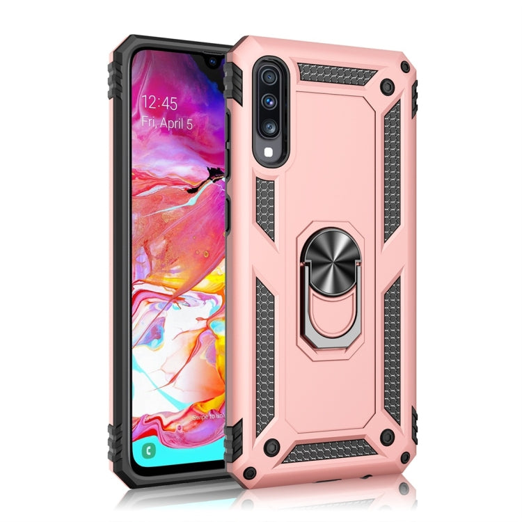 เคสป้องกัน TPU + PC กันกระแทกเกราะสำหรับ Galaxy A70 พร้อมตัวยึดแบบหมุนได้ 360 องศา, For Galaxy A70