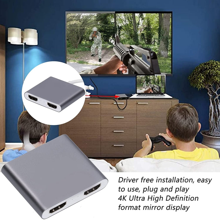 เอาต์พุตอินเทอร์เฟซ HDMI คู่ 4K Ultra HD ไปยังอะแดปเตอร์ USB-C / Type-C, 9175B