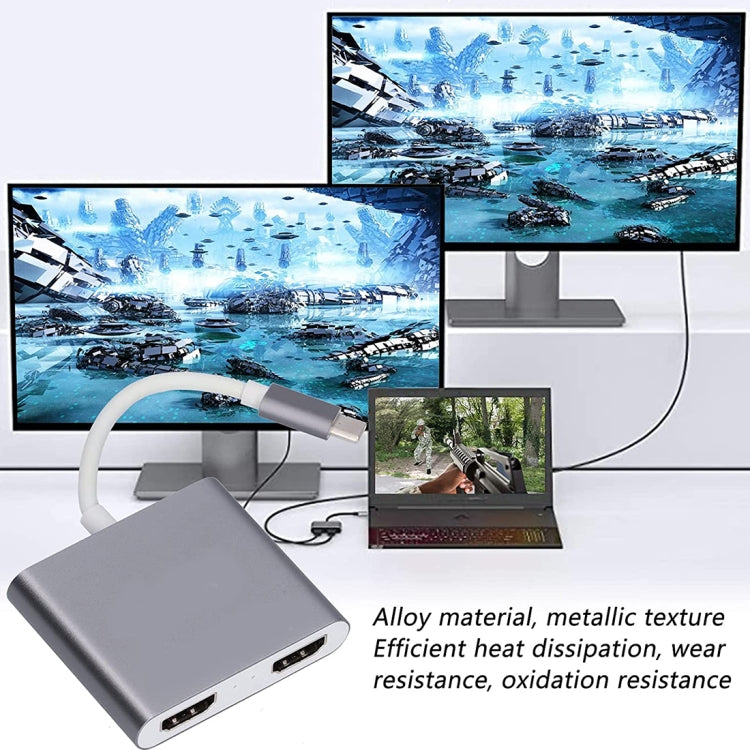 เอาต์พุตอินเทอร์เฟซ HDMI คู่ 4K Ultra HD ไปยังอะแดปเตอร์ USB-C / Type-C, 9175B