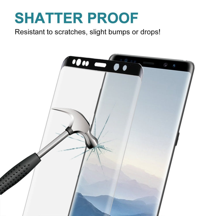 สำหรับ Galaxy Note 8 0.3mm 9H ความแข็งพื้นผิว 3D ฟิล์มกระจกนิรภัยแบบเต็มหน้าจอป้องกันการระเบิด, For Galaxy Note 8 0.3mm