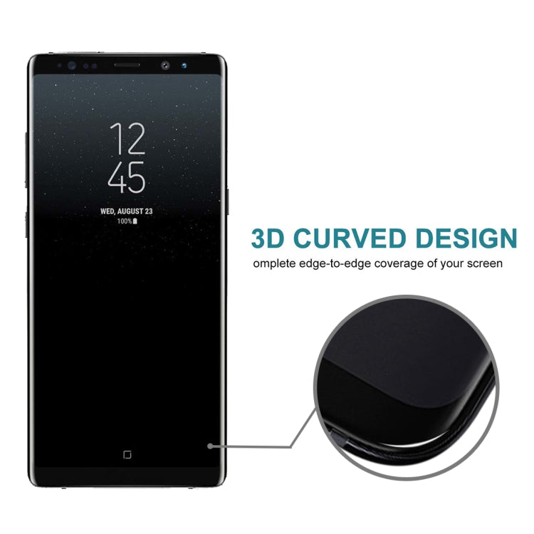 สำหรับ Galaxy Note 8 0.3mm 9H ความแข็งพื้นผิว 3D ฟิล์มกระจกนิรภัยแบบเต็มหน้าจอป้องกันการระเบิด, For Galaxy Note 8 0.3mm