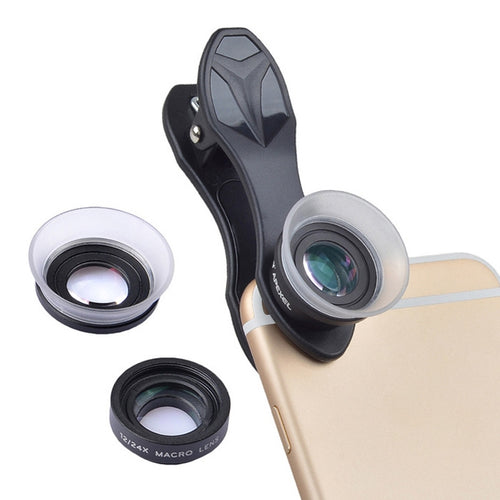 APEXEL APL-24X-H 2 in 1 Universal ภายนอก 12X และ 24X Macro เลนส์โทรศัพท์มือถือพร้อมเลนส์