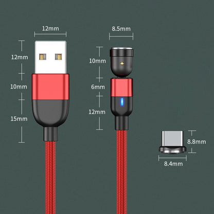 1 ม. 3A เอาต์พุต USB เป็น USB-C / Type-C 540 องศาหมุนสายชาร์จซิงค์ข้อมูลแม่เหล็ก, 1m Type-C