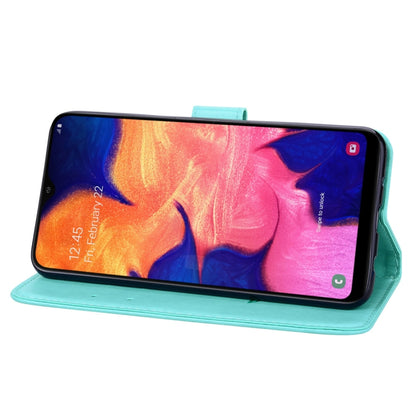ซองหนัง PU แบบพลิกแนวนอนลายดอกกุหลาบสำหรับ Galaxy A10 พร้อมตัวยึดและช่องเสียบการ์ดและกระเป๋าสตางค์, For Samsung Galaxy A10