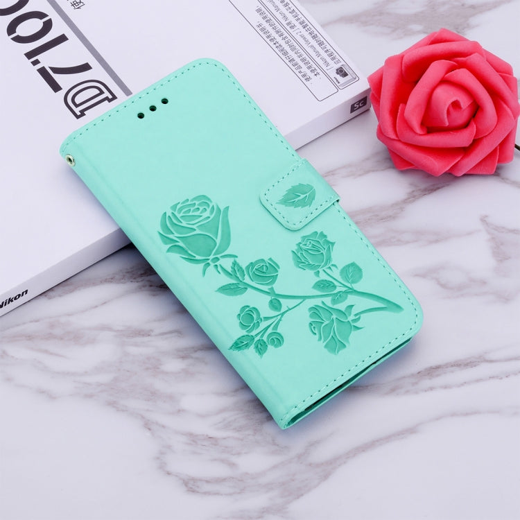 ซองหนัง PU แบบพลิกแนวนอนลายดอกกุหลาบสำหรับ Galaxy A10 พร้อมตัวยึดและช่องเสียบการ์ดและกระเป๋าสตางค์, For Samsung Galaxy A10