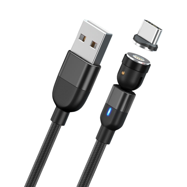 2m 3A เอาต์พุต USB เป็น USB-C / Type-C 540 องศาหมุนสายชาร์จซิงค์ข้อมูลแม่เหล็ก, 2m Type-C