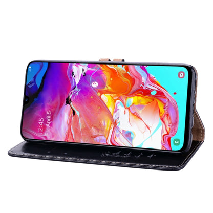 ซองหนังพลิกแนวนอนเนื้อขี้ผึ้งน้ำมันสไตล์ธุรกิจสำหรับ Galaxy A70 พร้อมตัวยึดและช่องเสียบการ์ดและกระเป๋าสตางค์, For Galaxy A70