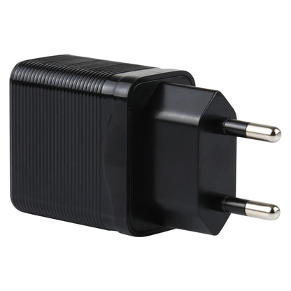 LZ728 2 in 1 18W QC 3.0 อินเตอร์เฟส USB ที่ชาร์จสำหรับเดินทาง + ชุดสายเคเบิลข้อมูล USB เป็น USBC / TypeC, ปลั๊ก EU, ความยาวสายเคเบิล: 1 ม., with USB-C / Type-C Cable