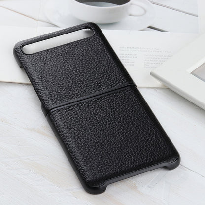สำหรับ Galaxy Z Flip เคสหนังเนื้อลิ้นจี่แบบพับได้