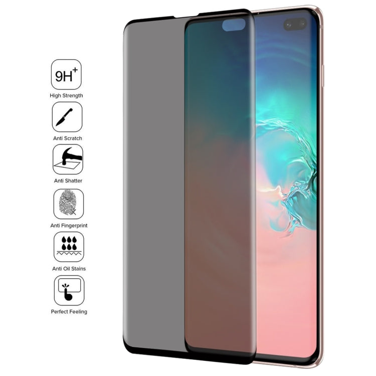ฟิล์มกระจกนิรภัยแบบเต็มหน้าจอโค้ง 9H 3D ป้องกันแสงสะท้อนสำหรับ Galaxy S10 Plus, For Samsung GalaxyS10 Plus (3D Curved)