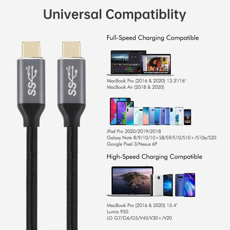 USB-C / Type-C ชายกับ USB-C / Type-C ชายสายชาร์จข้อมูลการส่งผ่านชาย, ความยาวสายเคเบิล: 1.5 ม., 1.5m
