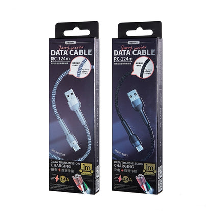 REMAX RC-124m 1 ม. 2.4A USB เข้ากับ Micro USB อลูมิเนียมอัลลอยด์สายเคเบิลข้อมูลการชาร์จอย่างรวดเร็ว, Micro USB