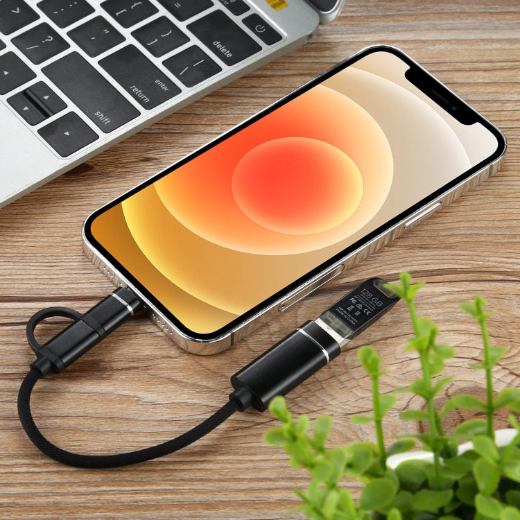 USB 3.0 หญิงถึง 8 พิน USB-C / Type-C ชายชาร์จ + สายอะแดปเตอร์ถักไนลอน OTG ส่งความยาวสายเคเบิล: 11 ซม., 8 Pin Black, 8 Pin Silver + White, 8 Pin Red, 8 Pin Blue