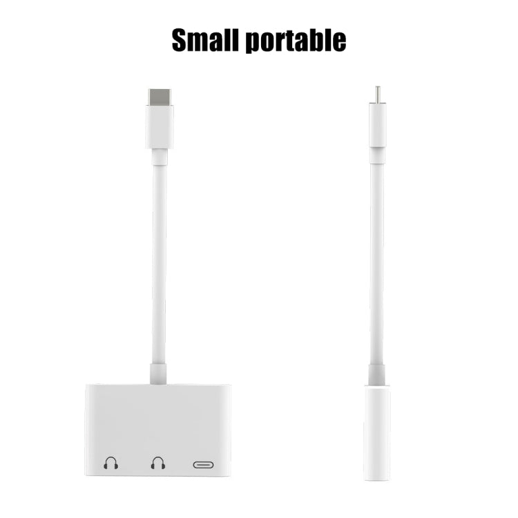 อะแดปเตอร์เสียงชาร์จดิจิตอล USB-C + 3.5 มม. + 3.5 มม. เป็น USB-C 3 ใน 1