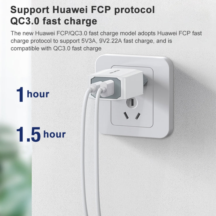 awei PD4 20W PD Type-C + QC 3.0 อินเทอร์เฟซ USB ชาร์จอย่างรวดเร็วที่ชาร์จเดินทางพร้อมสายเคเบิลข้อมูล, ปลั๊ก EU