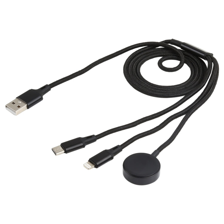 สำหรับ iPhone / Apple Watch 3 in 1 8 Pin Type-C / USB-C + ฐานชาร์จแม่เหล็กสายชาร์จมัลติฟังก์ชั่น ความยาว: 1 ม., 3 In 1