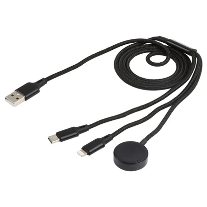 สำหรับ iPhone / Apple Watch 3 in 1 8 Pin Type-C / USB-C + ฐานชาร์จแม่เหล็กสายชาร์จมัลติฟังก์ชั่น ความยาว: 1 ม., 3 In 1