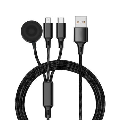 สำหรับ iPhone / Apple Watch 3 in 1 8 Pin Type-C / USB-C + ฐานชาร์จแม่เหล็กสายชาร์จมัลติฟังก์ชั่น ความยาว: 1 ม., 3 In 1