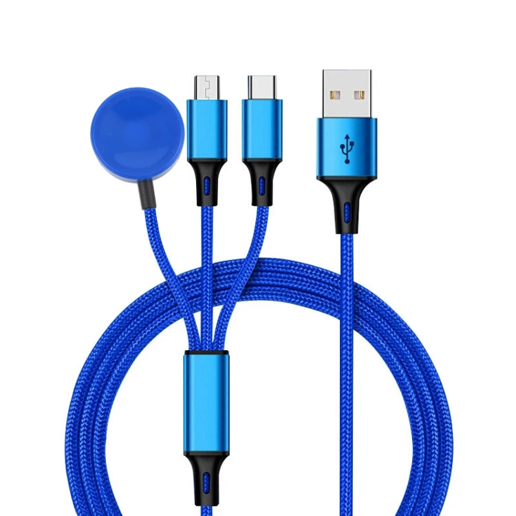 สำหรับ iPhone / Apple Watch 3 in 1 8 Pin Type-C / USB-C + ฐานชาร์จแม่เหล็กสายชาร์จมัลติฟังก์ชั่น ความยาว: 1 ม., 3 In 1