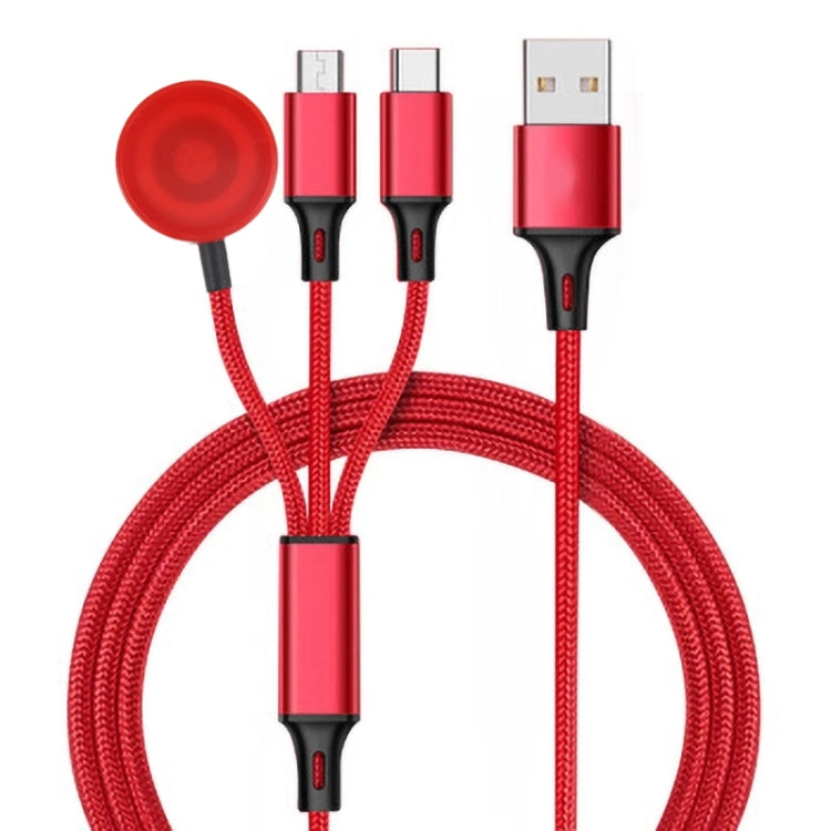 สำหรับ iPhone / Apple Watch 3 in 1 8 Pin Type-C / USB-C + ฐานชาร์จแม่เหล็กสายชาร์จมัลติฟังก์ชั่น ความยาว: 1 ม., 3 In 1