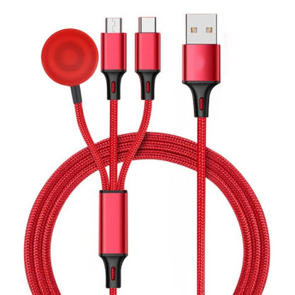 สำหรับ iPhone / Apple Watch 3 in 1 8 Pin Type-C / USB-C + ฐานชาร์จแม่เหล็กสายชาร์จมัลติฟังก์ชั่น ความยาว: 1 ม., 3 In 1