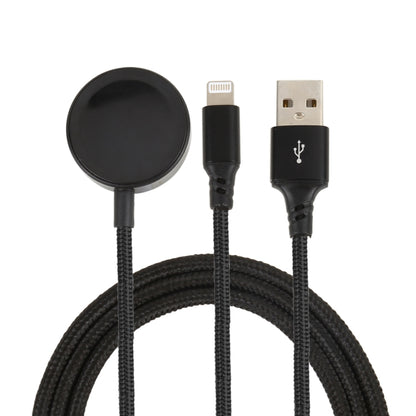 สำหรับ iPhone / Apple Watch 2 in 1 8 Pin + ฐานชาร์จแม่เหล็กสายชาร์จมัลติฟังก์ชั่น ความยาว: 1 ม., 2 In 1