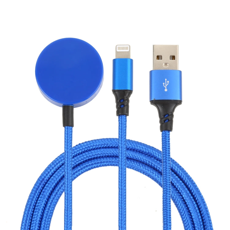 สำหรับ iPhone / Apple Watch 2 in 1 8 Pin + ฐานชาร์จแม่เหล็กสายชาร์จมัลติฟังก์ชั่น ความยาว: 1 ม., 2 In 1