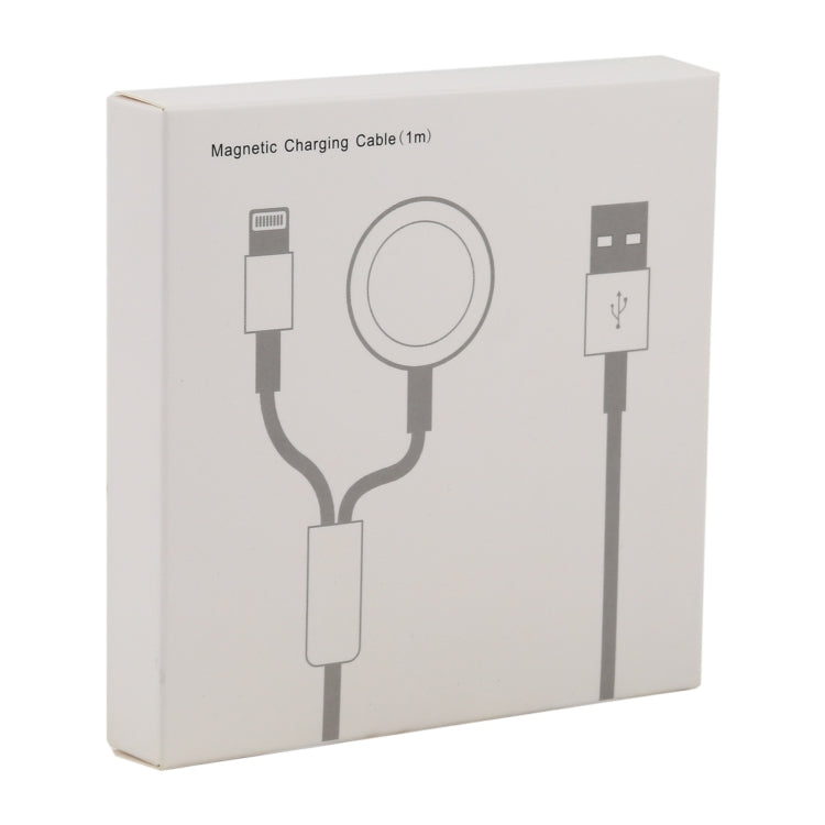 สำหรับ iPhone / Apple Watch 2 in 1 8 Pin + ฐานชาร์จแม่เหล็กสายชาร์จมัลติฟังก์ชั่น ความยาว: 1 ม., 2 In 1