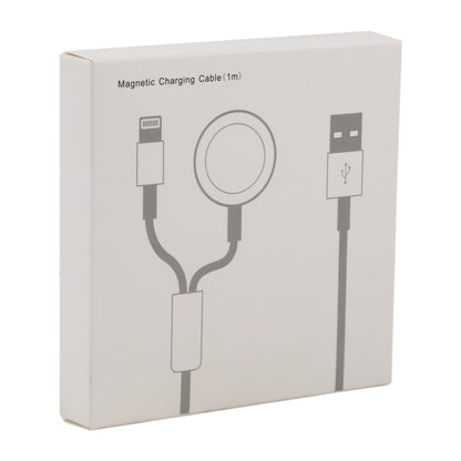 สำหรับ iPhone / Apple Watch 2 in 1 8 Pin + ฐานชาร์จแม่เหล็กสายชาร์จมัลติฟังก์ชั่น ความยาว: 1 ม., 2 In 1