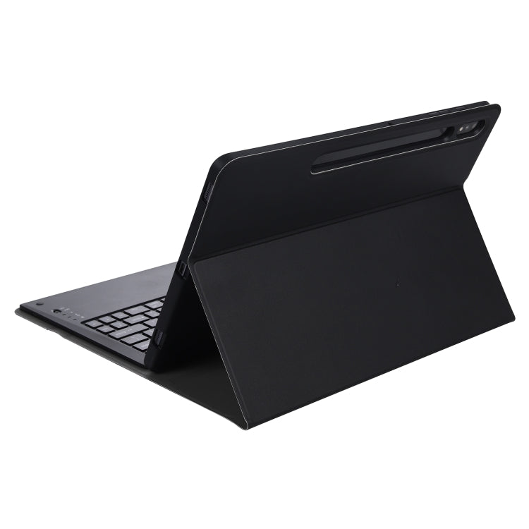 A970B คีย์บอร์ด Bluetooth ที่ถอดออกได้ Ultrathin เคสแท็บเล็ตหนังพลิกแนวนอนพร้อมช่องใส่ปากกาสำหรับ Samsung Galaxy Tab S7 FE T730 / T736 / S7 + T970 / T975 / T976, with Pen Slot