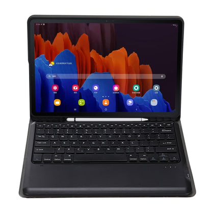 A970B คีย์บอร์ด Bluetooth ที่ถอดออกได้ Ultrathin เคสแท็บเล็ตหนังพลิกแนวนอนพร้อมช่องใส่ปากกาสำหรับ Samsung Galaxy Tab S7 FE T730 / T736 / S7 + T970 / T975 / T976, with Pen Slot