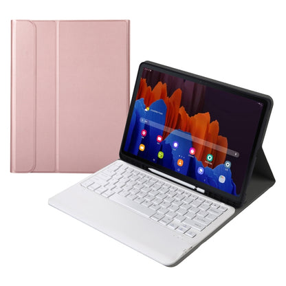 A970B คีย์บอร์ด Bluetooth ที่ถอดออกได้ Ultrathin เคสแท็บเล็ตหนังพลิกแนวนอนพร้อมช่องใส่ปากกาสำหรับ Samsung Galaxy Tab S7 FE T730 / T736 / S7 + T970 / T975 / T976, with Pen Slot