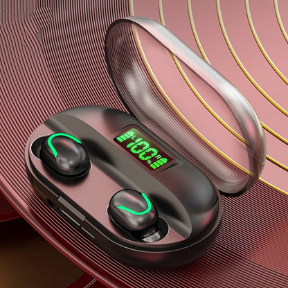 T2 Bluetooth 5.0 TWS Touch Digital Display หูฟังบลูทูธไร้สาย True พร้อมกล่องชาร์จ, T2 (Black), T2 (Red), T2 (White)