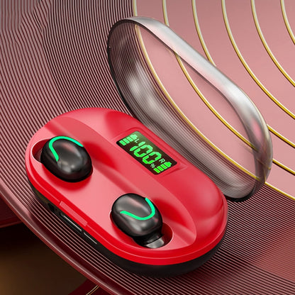 T2 Bluetooth 5.0 TWS Touch Digital Display หูฟังบลูทูธไร้สาย True พร้อมกล่องชาร์จ, T2 (Black), T2 (Red), T2 (White)